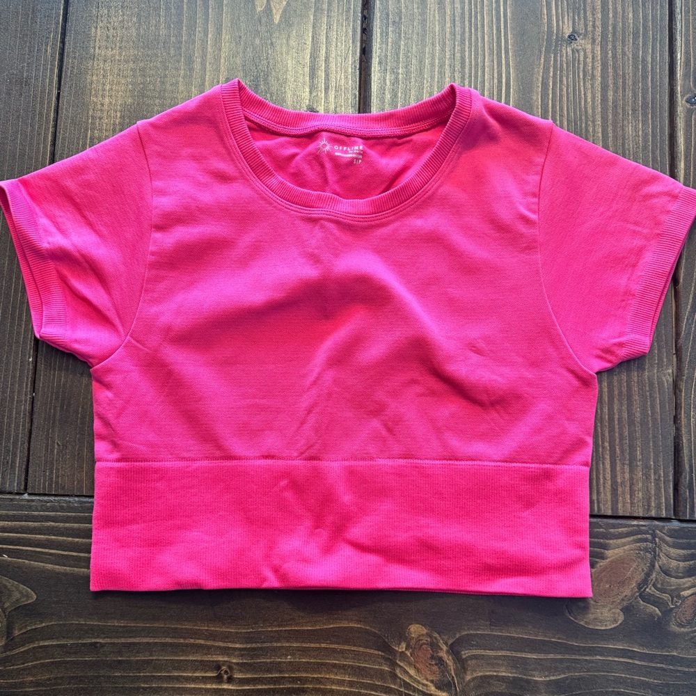Aerie Bright Pink Crop Top